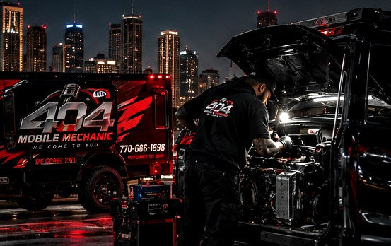 Atlanta mobile mechanic automotive service at night
